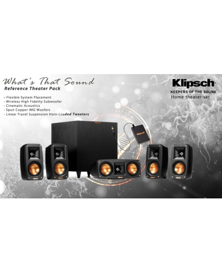 Klipsch Reference Theater Pack 5.1Ch With R-8SWi Wireless Powered Subwoofer And Wireless Transmitter