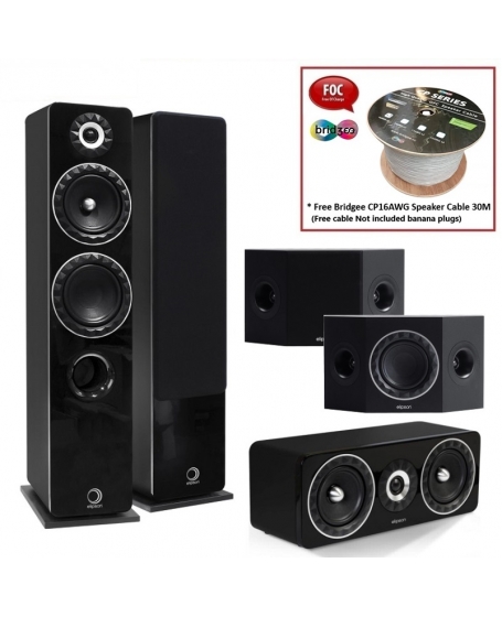 Elipson Prestige Facet 14F+Facet 7SR+Facet 11C Speaker Package