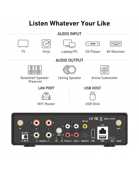 Arylic H50 Wireless Stereo Amplifier (DU)