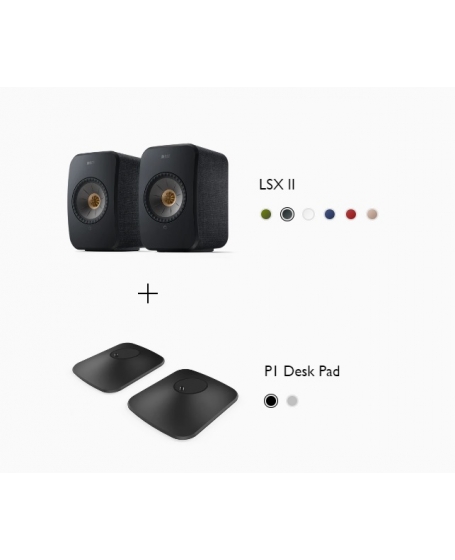 KEF LSX II Wireless HiFi Speakers + P1 Desk Pad Bundle