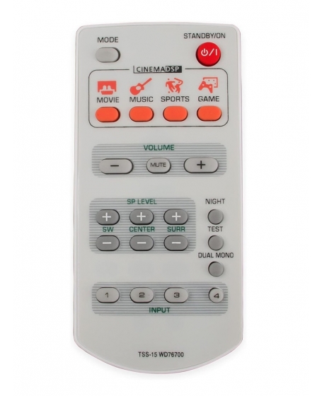 Yamaha TSS-15 WD76700 Home Theater System Remote Control ( Compatible )